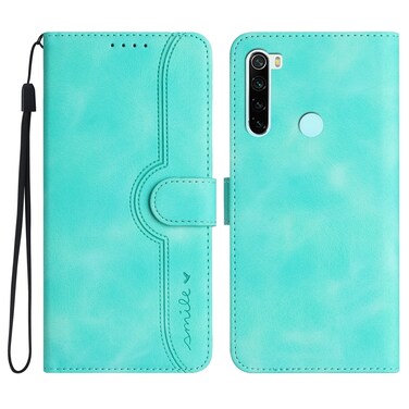 Case cover For Xiaomi Redmi Note 8 Heart Pattern Skin Feel Leather Phone Case(Light Blue)