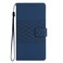 Case cover For Xiaomi Redmi Note 10 / Note 10S Diamond Embossed Skin Feel Leather Phone Case with Lanyard(Dark Blue)