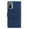 Case cover For Xiaomi Redmi Note 10 / Note 10S Diamond Embossed Skin Feel Leather Phone Case with Lanyard(Dark Blue)