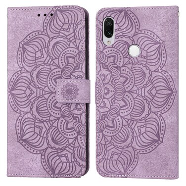 Case cover For Xiaomi Redmi Note 7 / Note 7 Pro Mandala Embossed Flip Leather Phone Case(Purple)