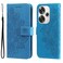 Case cover For Xiaomi Poco F6 7-petal Flowers Embossing Leather Phone Case(Blue)