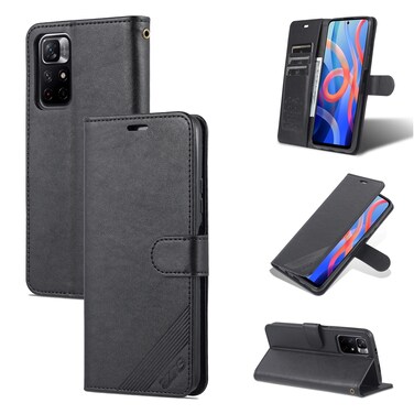 Case cover For Xiaomi Redmi Note 11 / Poco M4 Pro 5G AZNS Sheepskin Texture Horizontal Flip Leather Phone Case with Holder &amp; Card Slots &amp; Wallet(Black)