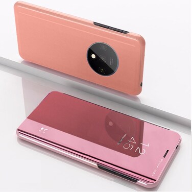 Case cover For Xiaomi Redmi K30 Pro Plated Mirror Horizontal Flip Leather Case with Holder(Rose Gold)