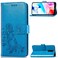 Case cover For Xiaomi Redmi 8  Four-leaf Clasp Embossed Buckle Mobile Phone Protection Leather Case with Lanyard &amp; Card Slot &amp; Wallet &amp; Bracket Function(Blue)