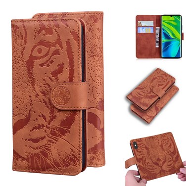 Case cover For Xiaomi Redmi CC9 Pro / Note10 / Note 10 Pro Tiger Embossing Pattern Horizontal Flip Leather Case with Holder &amp; Card Slots &amp; Wallet(Brown)