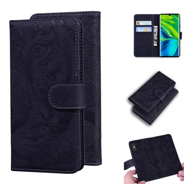 Case cover For Xiaomi Redmi CC9 Pro / Note10 / Note 10 Pro Tiger Embossing Pattern Horizontal Flip Leather Case with Holder &amp; Card Slots &amp; Wallet(Black)