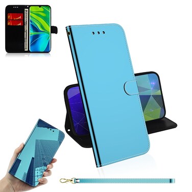 Case cover For Xiaomi Mi CC9 Pro / Note 10 / Note 10 Pro Mirror-like Magnetic Attraction Horizontal Flip Leather Case with Lanyard, Support Holder &amp; Card Slot &amp; Wallet(Blue)
