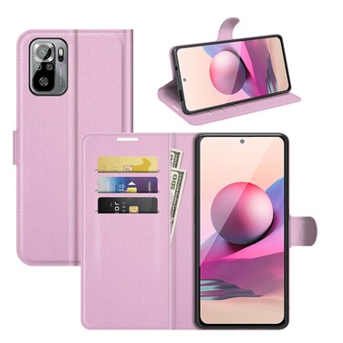 Case cover For Xiaomi Redmi Note 10 4G / Note 10S Litchi Texture Horizontal Flip Protective Case with Holder &amp; Card Slots &amp; Wallet(Pink)