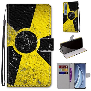 Case cover For Xiaomi Mi 10 Pro 5G Coloured Drawing Cross Texture Horizontal Flip PU Leather Case with Holder &amp; Card Slots &amp; Wallet &amp; Lanyard(Yellow Black Logo)