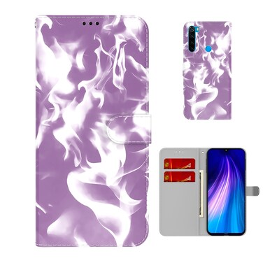 Case cover For Xiaomi Redmi Note 8T Cloud Fog Pattern Horizontal Flip Leather Case with Holder &amp; Card Slot &amp; Wallet(Purple)