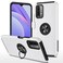 Case cover For Xiaomi Redmi Note9 4G PC + TPU Shockproof Magnetic Protective Case with Invisible Ring Holder(Silver)
