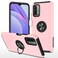 Case cover For Xiaomi Redmi Note9 4G PC + TPU Shockproof Magnetic Protective Case with Invisible Ring Holder(Rose Gold)
