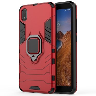 Case cover PC + TPU Shockproof Protective Case with Magnetic Ring Holder for Xiaomi Redmi 7A(Red)