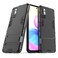 Case cover For Xiaomi Redmi Note 10 5G Shockproof PC + TPU Protective Case with Hidden Holder(Black)