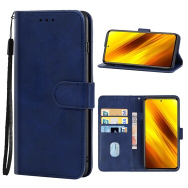 Case cover Leather Phone Case For Xiaomi Poco X3 NFC / Poco X3 / Poco X3 Pro(Blue)