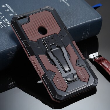 Case cover For Xiaomi Redmi Note 5A Armor Warrior Shockproof PC + TPU Protective Case(Coffee)
