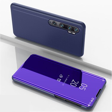Case cover For Xiaomi Mi Note10 / Note 10 Pro Plated Mirror Horizontal Flip Leather Case with Holder(Purple Blue)