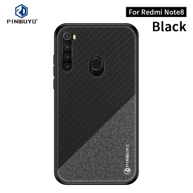 Case cover For Xiaomi RedMi Note 8 PINWUYO Rong Series  Shockproof PC + TPU+ Chemical Fiber Cloth Protective Cover(Black)