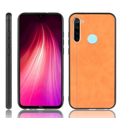 Case cover For Xiaomi Redmi Note 8T Shockproof Sewing Cow Pattern Skin PC + PU + TPU Case(Orange)