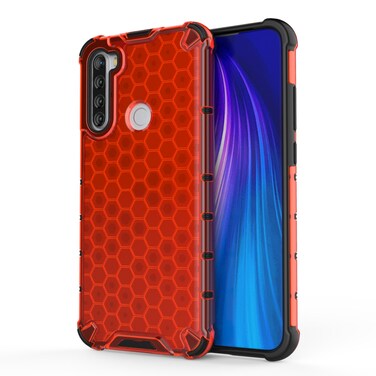 Case cover For Xiaomi Redmi Note 8T Shockproof Honeycomb PC + TPU Case(Red)
