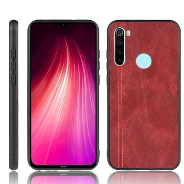 Case cover For Xiaomi Redmi Note 8 Shockproof Sewing Cow Pattern Skin PC + PU + TPU Case(Red)