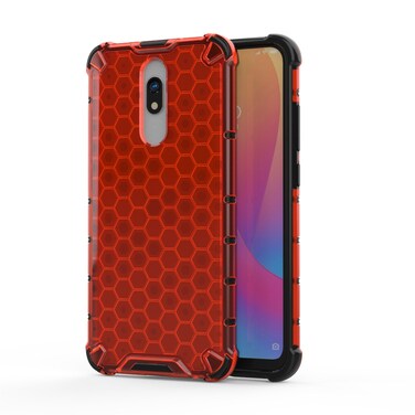 Case cover For Redmi 8 Shockproof Honeycomb PC + TPU Case(Red)