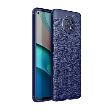Case cover For Xiaomi Redmi Note9 5G Litchi Texture TPU Shockproof Case(Blue)
