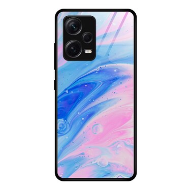 Case cover For Xiaomi Redmi Note 12 Pro+ China Marble Pattern Glass Phone Case(Pink)