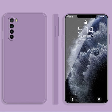 Case cover For Xiaomi Redmi Note 8 Solid Color Imitation Liquid Silicone Straight Edge Dropproof Full Coverage Protective Case(Purple)