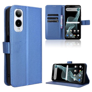 Case Cover For Cricket Icon 6 Diamond Texture Leather Phone Case(Blue)