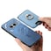 Case Cover For Nothing CMF Phone 1 Retro Cross Leather Ring Vertical Insert Card Bag MagSafe Phone Case(Blue)