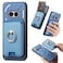 Case Cover For Nothing CMF Phone 1 Retro Cross Leather Ring Vertical Insert Card Bag MagSafe Phone Case(Blue)