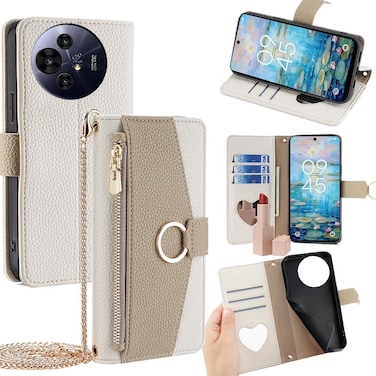 Case Cover For TCL 50 NxtPaper 5G / 50 Pro NxtPaper 5G Crossbody Litchi Texture Leather Phone Case(White)