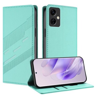 Case cover For itel A24 Pro Embossed Multi-functional Wallet Retro Leather Phone Case(Mint Green)