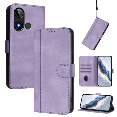 Case cover For BLU C9 Line Splicing Buckle Retro Leather Phone Case(Purple)