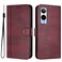Case cover For Cricket Icon 6 / AT&amp;T Verge Line Splicing Buckle Retro Leather Phone Case(Wine Red)