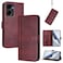 Case cover For Cricket Magic 2 5G / AT&amp;T Propel 2 5G Line Splicing Buckle Retro Leather Phone Case(Wine Red)