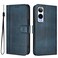 Case cover For Cricket Icon 6 / AT&amp;T Verge Line Splicing Buckle Retro Leather Phone Case(Dark Blue)