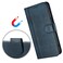 Case cover For Cricket Icon 6 / AT&amp;T Verge Line Splicing Buckle Retro Leather Phone Case(Dark Blue)