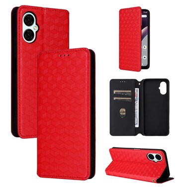 Case cover For BLU G53 Cubic Grid Texture Flip Leather Phone Case(Red)