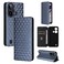 Case cover For BLU C9 Cubic Grid Texture Flip Leather Phone Case(Blue)