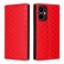 Case cover For Boost Mobile Celero 5G 2024 / Celero 3 5G Cubic Grid Texture Flip Leather Phone Case(Red)