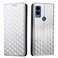 Case cover For Cricket Innovate E 5G 2022 Cubic Grid Texture Flip Leather Phone Case(Silver)