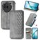 Case cover For Nothing Phone 3a Cubic Grid Pressed Magnetic Leather Phone Case(Gray)