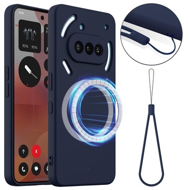 Case cover For Nothing Phone 3a Shockproof Silicone Magsafe Phone Case(Navy Blue)