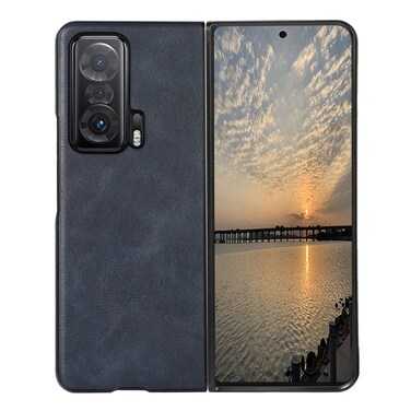 Case cover For Honor Magic V Cowhide Texture PU Phone Case(Blue)