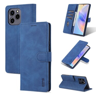 Case cover For Honor 60 SE AZNS Skin Feel Calf Texture Horizontal Flip Leather Phone Case(Blue)