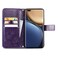 Case cover For Honor Magic3 Pro Four-leaf Clasp Embossed Buckle Leather Phone Case(Purple)