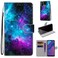 Case cover For Huawei Honor 9A Coloured Drawing Cross Texture Horizontal Flip PU Leather Case with Holder &amp; Card Slots &amp; Wallet &amp; Lanyard(Purple Green Starry Sky)