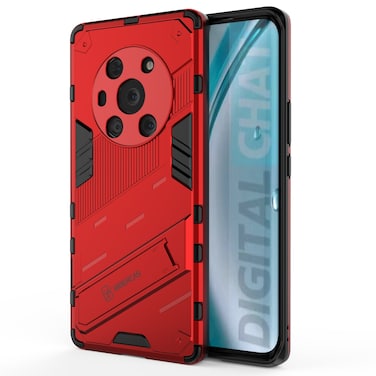 Case cover For Honor Magic3 Punk Armor 2 in 1 PC + TPU Shockproof Case with Invisible Holder(Red)